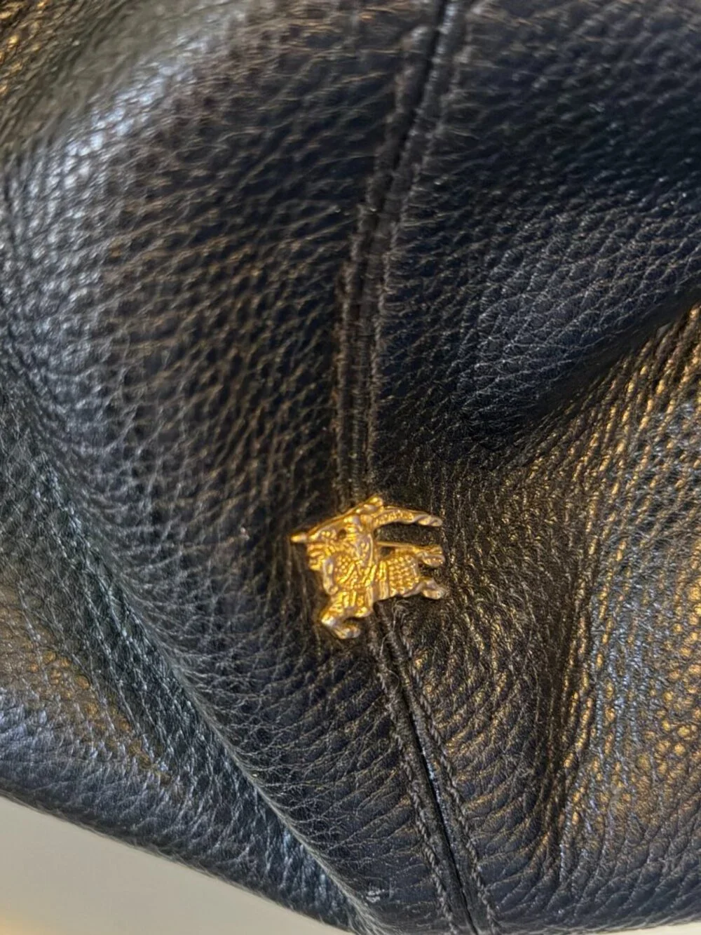 Burberry Black Leather Hobo Bag